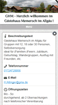 Mobile Screenshot of gaestehaus-memersch.com