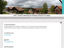 Tablet Screenshot of gaestehaus-memersch.com